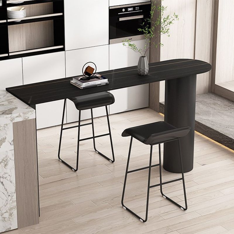 Contemporary Metal Legs PU Leather Indoor Barstool with Cushion