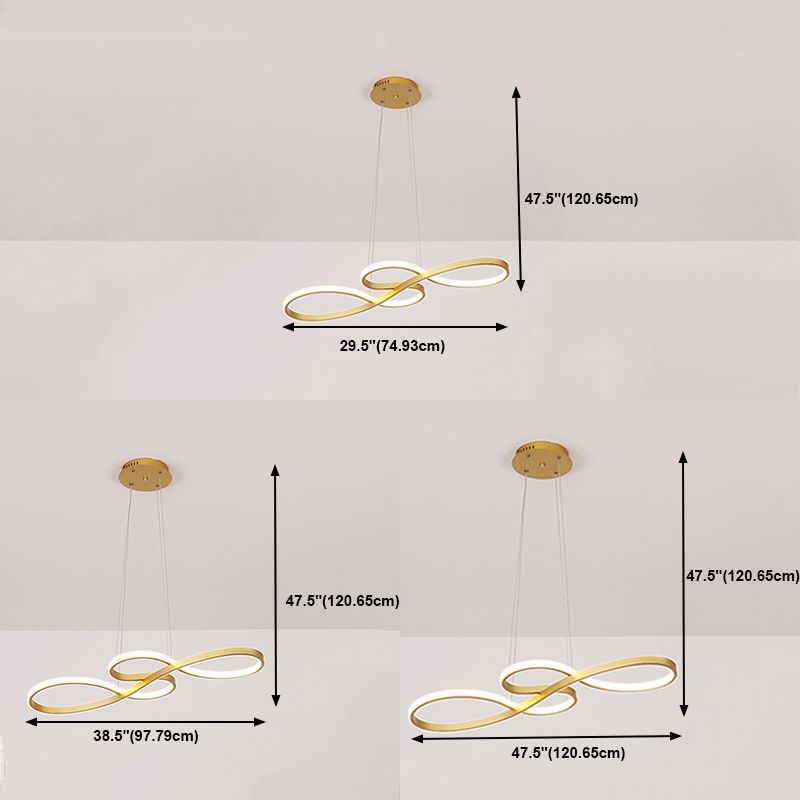 Modern Style Linear Island Lighting Metal 1- Light Pendant Light Fixture