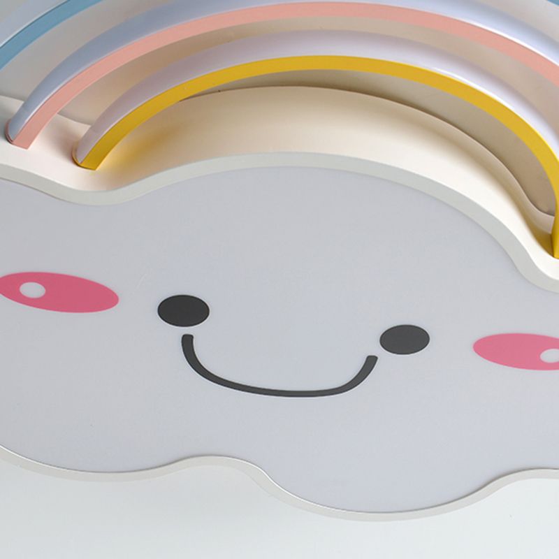 Acryl-Wolke-LED-Deckenleuchte im kreativen Stil für Kinder aus Schmiedeeisen, Unterputzmontage für Innenräume