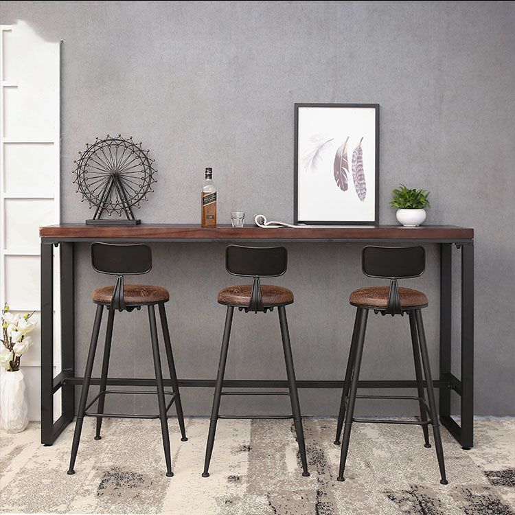 Contemporary Bar Stools Armless Dining Stools with Black Metal Base