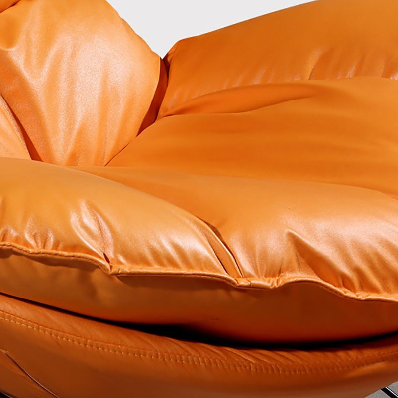 Contemporary Rocking Chair Faux Leather Water Resistant Plain Rocker Chair with Ottoman