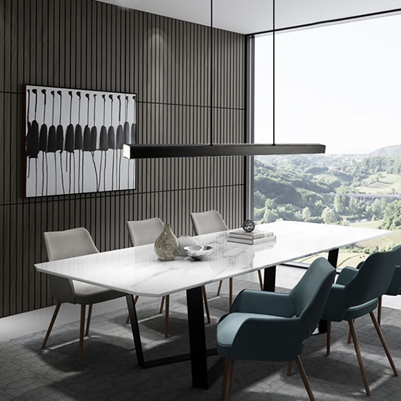 Modern Style Linear Shape Island Light Metal Single Light Island Lighting