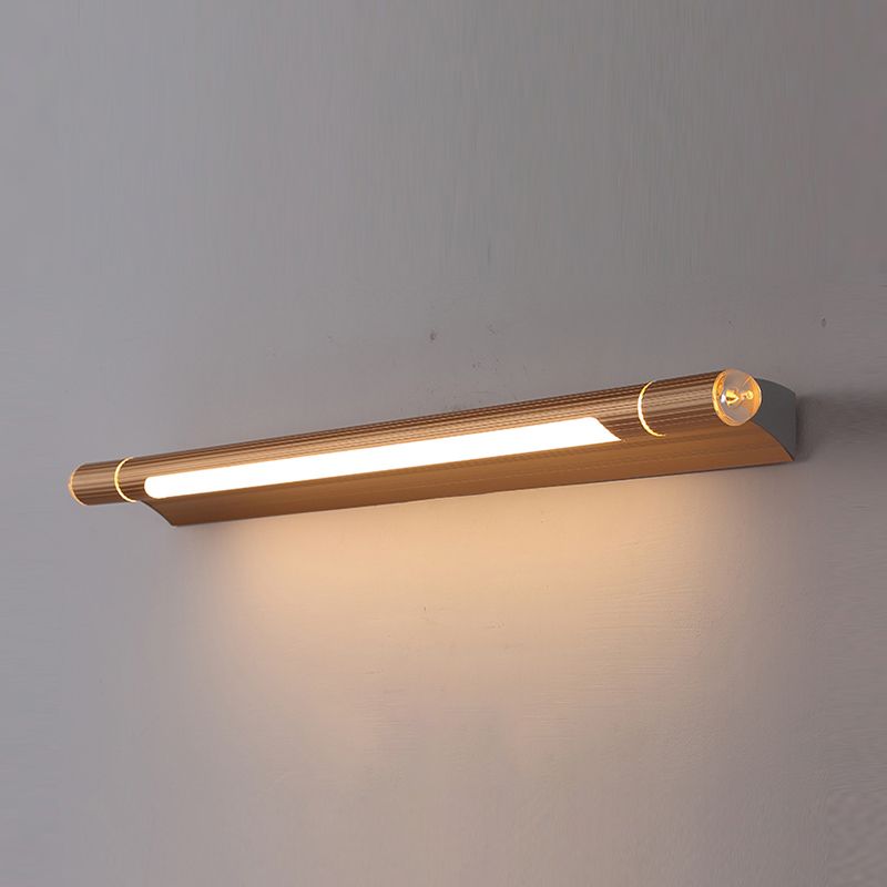 Postmodern Style Strip Shape Wall Lighting Metal 1 Light Wall Sconces for Shower Room