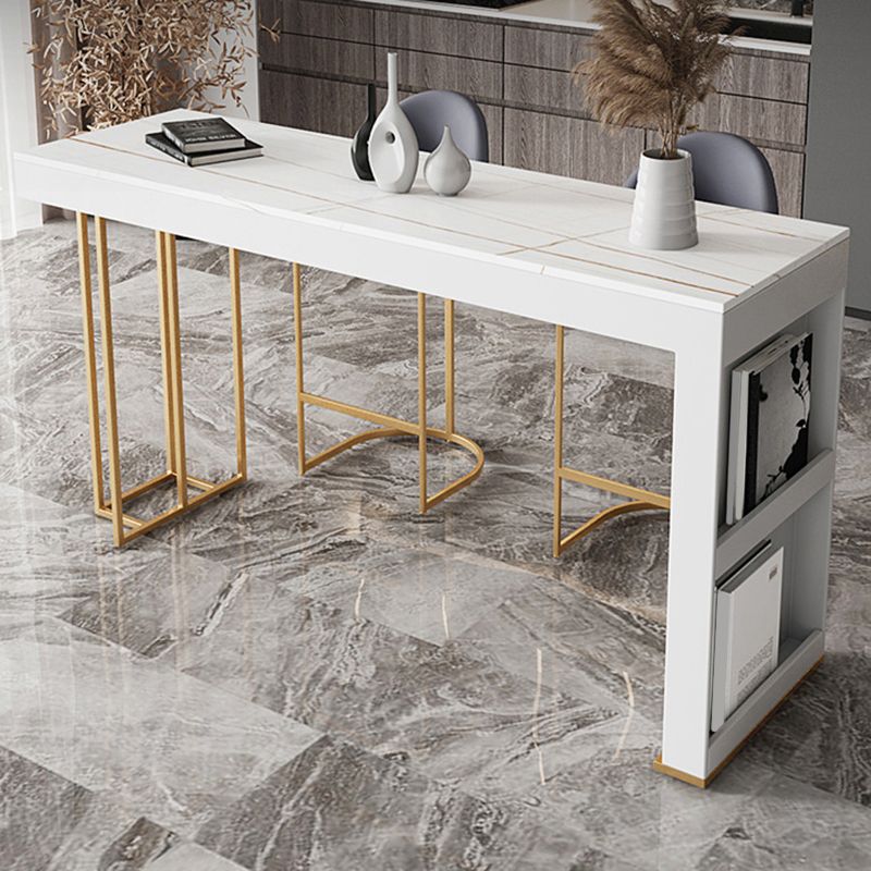 Glam Style Rectangle Bar Table 1/2/3 Pieces Stone Bar Table Set for Home Use