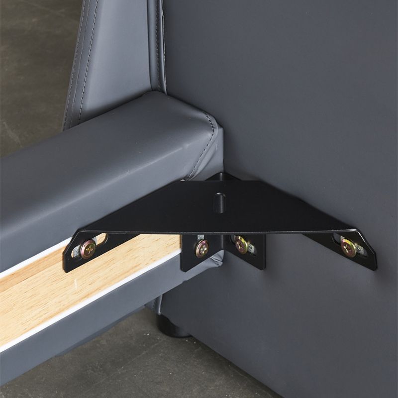 Modern Pine Wood Standard Bed Genuine Leather Panel Bed Upholstered Headboard