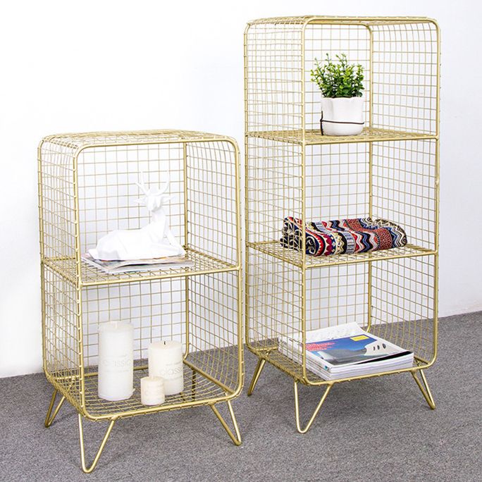 Modern Style Standard Bookcase Metal Closed Back Bookshelf for Home