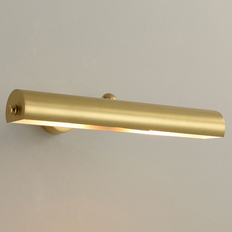 Modern Style Cylinder LED Wall Lamps Metal 2-Light Mirror Wall Lighting Ideas in Gold