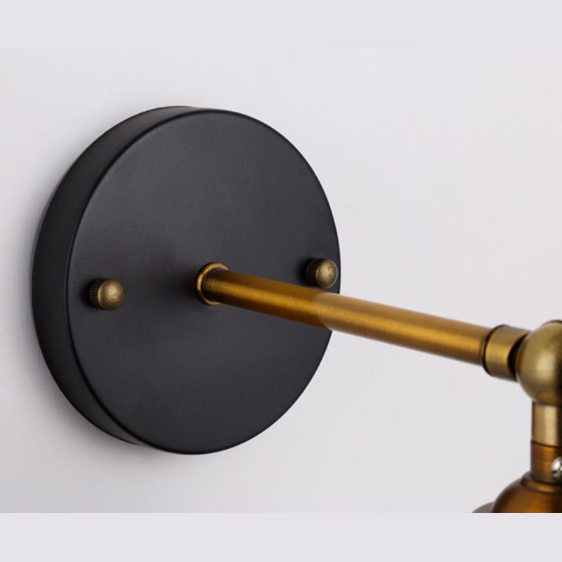 1-leichte Wandlampe für industrielle Stile mit Metalluntertasse Schatten 90 ° Verstellbarer Schwung Arm Leuchte für Coffeeshop-Restaurants