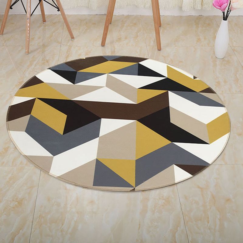 Tapis à motifs tribaux éclectiques Tapis à motifs tribaux Multi-couleurs Tapis à coloration Machine résistante à la machine sans glissement lavable Carpette pour le salon