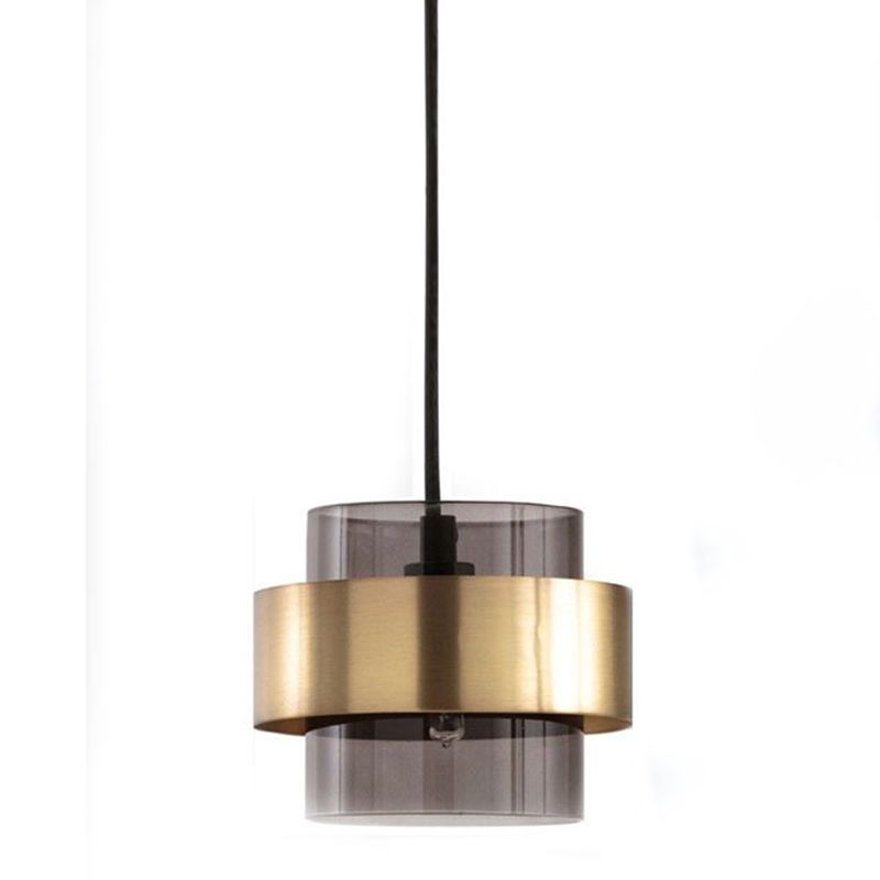 Modern Artistic Indoor Pendant Light Electroplate Metal Hanging Lamp with Glass Shade