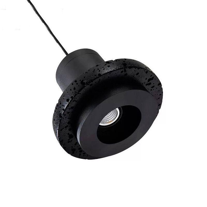 Nordic Shaded Pendant Ceiling Light Stone Bedroom Hanging Light Fixture in Black