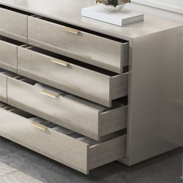 Modern Storage Chest Dresser Stone/Wooden Storage Chest with Drawers