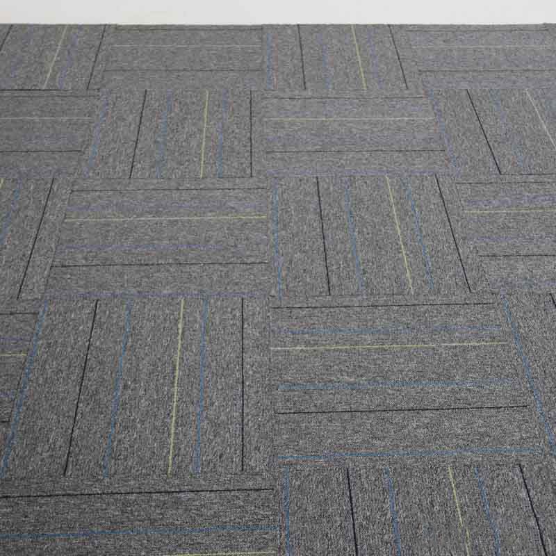 Carpet Tile Non-Skid Fade Resistant Geometry Loose Lay Carpet Tiles Living Room