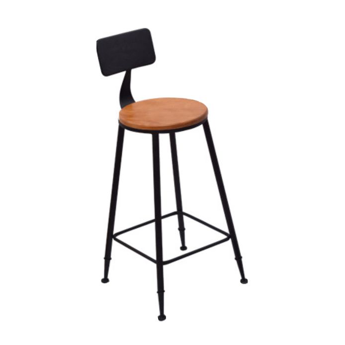 1/3 Pieces Industrial Iron Bar Table Set Round Bistro Set with Pine Wood Top