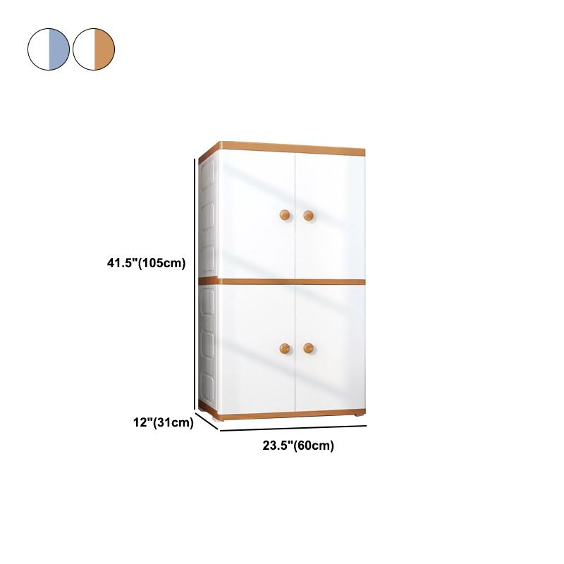 Plastic Storage Cabinet Contemporary Wardrobe Closet with Shelves