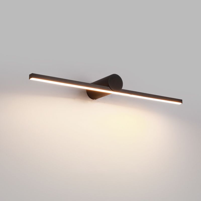Moderner minimalistischer Stil linearer LED -Badezimmer Waschtischleuchten Metall Waschtischwandleuchten im schwarzen Finish