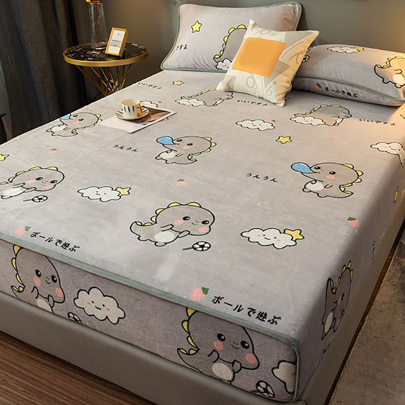 Cotton Flannel Bed Sheet Set Printed Bed Sheet Set with Wrinkle Resistant