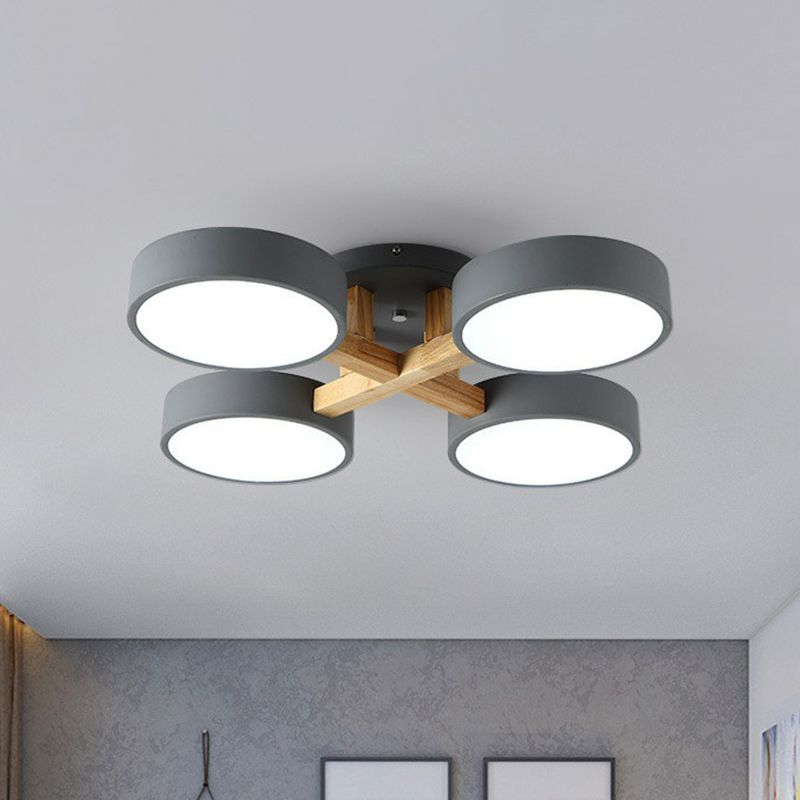 Acrylic Circular Shade Flush Mount Light Nordic Style Semi Flush Ceiling Light for Living Room