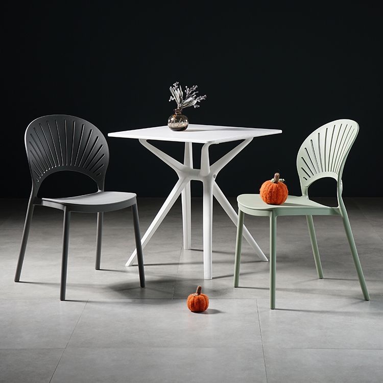 Sillas de comedor de estilo moderno, sillas laterales sin brazos de plástico para cocina