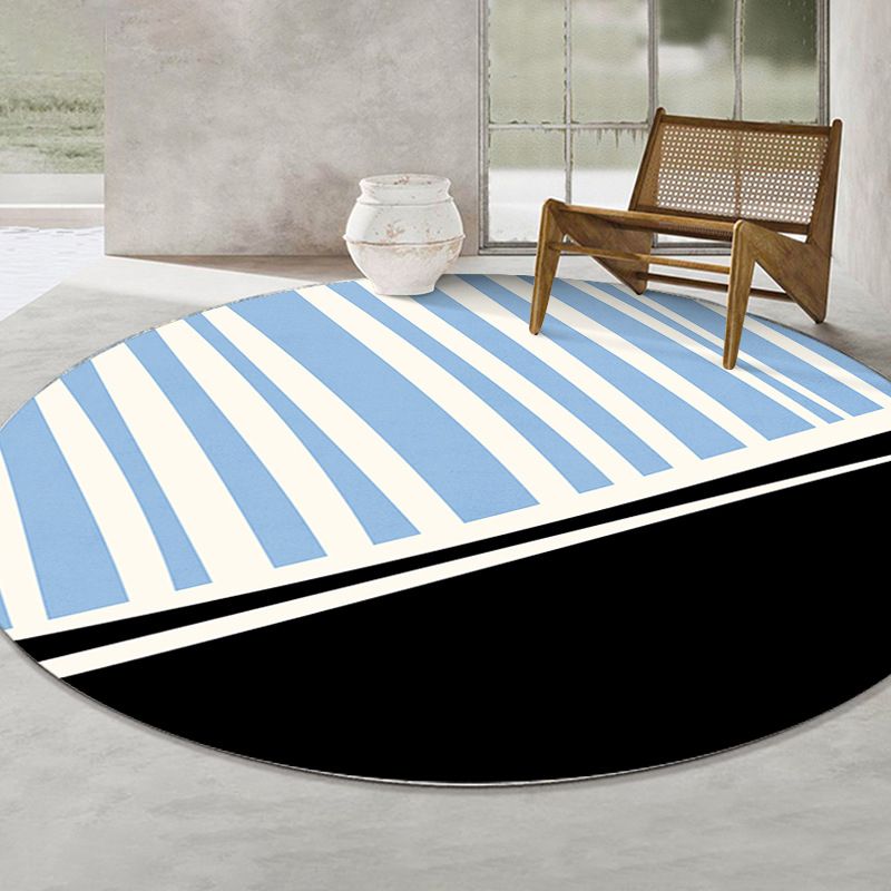 Yellow Nordic Rug Color Block Polyester Rug Stain Resistant Rug for Living Room