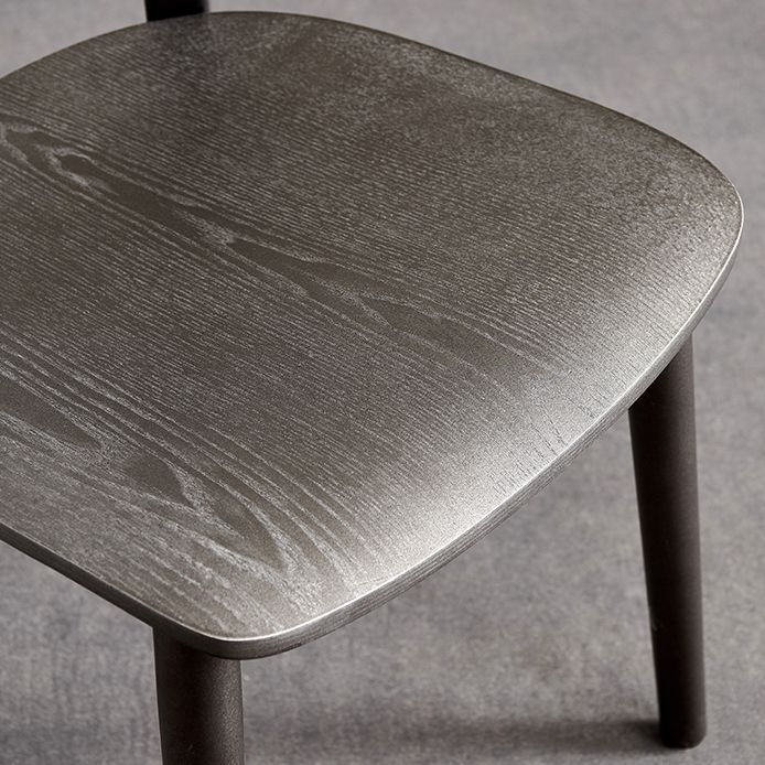 Contemporary Wood Dining Armless Chairs Open Back Dining Side Chair for Restaurant Use
