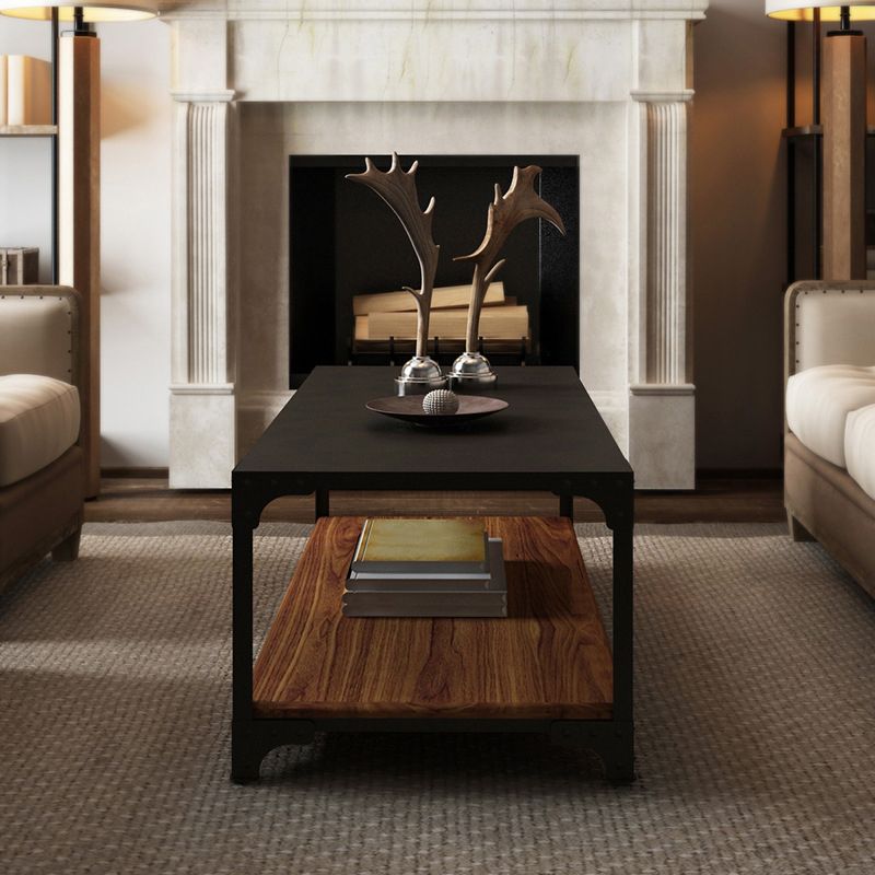Contemporary Coffee Cocktail Table Solid Wood 4 Legs Coffee Table
