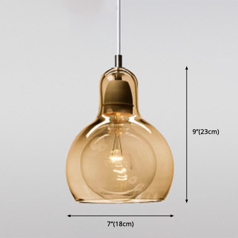 Modern Teardrop Ceiling Light with Clear Glass Shade Single Pendant Lighting