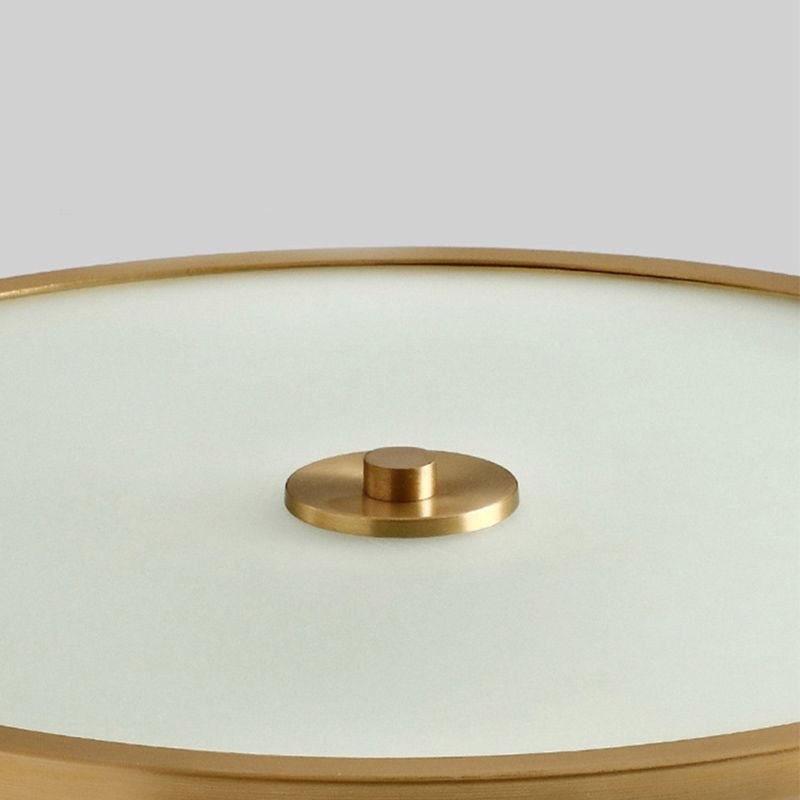 Colonial Classic round plafonnier cuivre intérieur encastré avec abat - jour en verre transparent