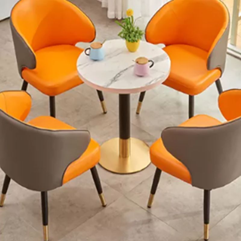 29.53" Tall Glam Style Coffee Cocktail Table Metal Pedestal Coffee Table