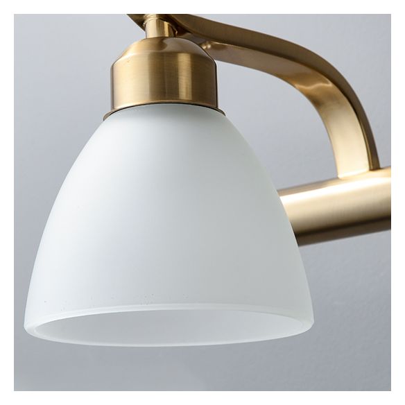 Lampada a parete moderna a parete lampada con foglie di pannelli conici in bronzo con tonalità di vetro