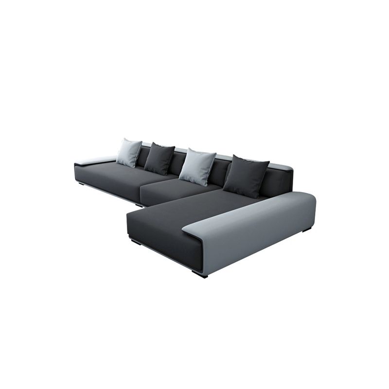 Faux leather Grey Sectional Armless Stain-Resistant Sectional for Living Room