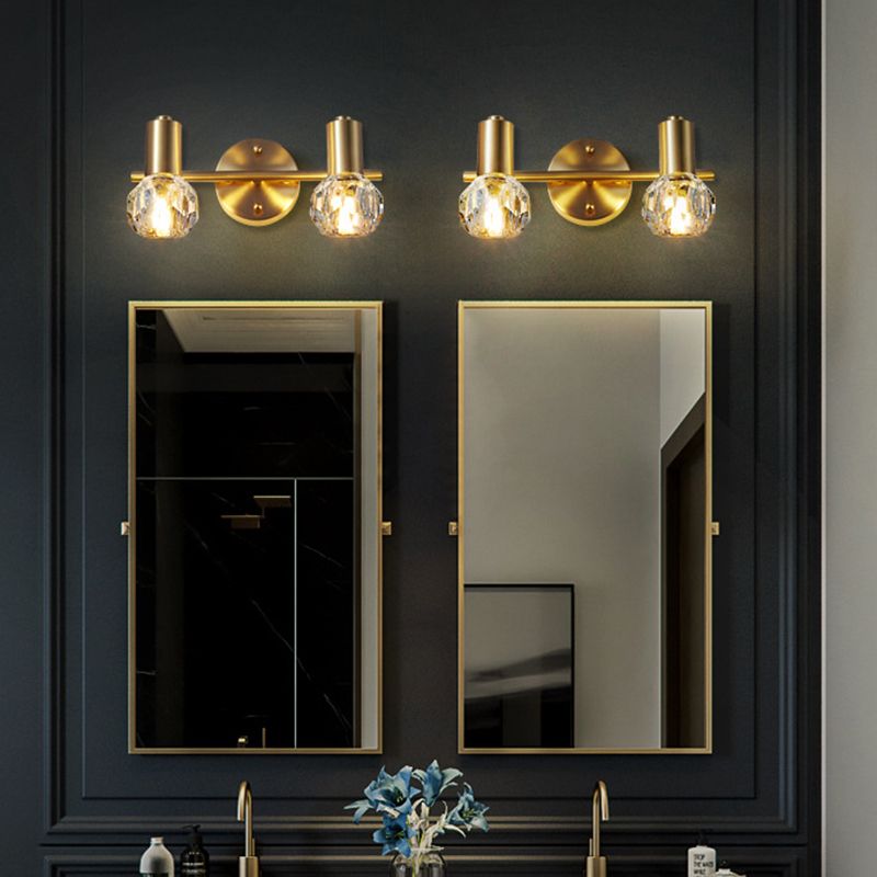 Globe Crystal Mur Murd Lights Modern Mur Mall Éclairage pour la salle de bain