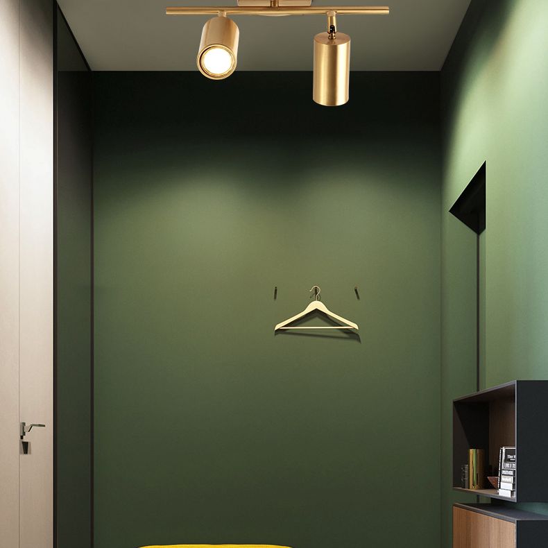 Éclairage d'éclairage de piste entièrement cuivre Modern Surface Mounted Home Room Lumière Luxury Fond de luxe Mur Entrée Valette de vestiaire Spotlight