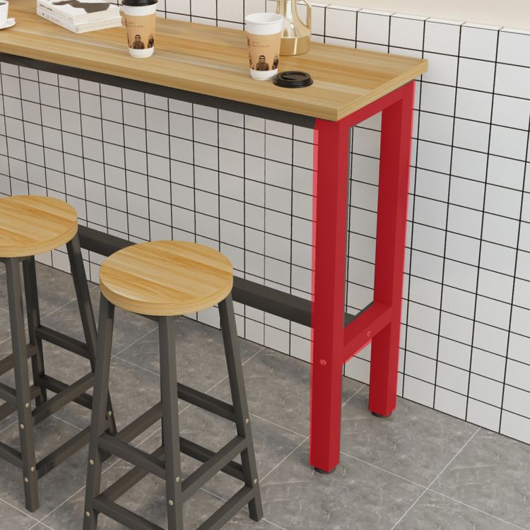 Industrial Rectangle Wood Counter Table 5 Pieces Bar Table Set for Cafe