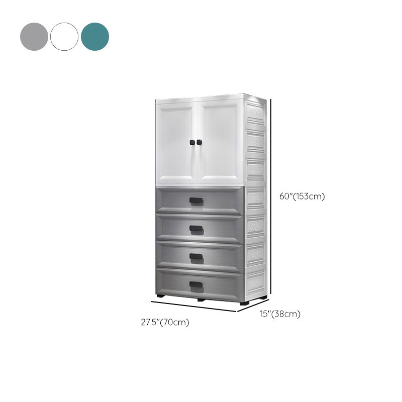 Contemporary Bedroom Kid's Wardrobe PP Plastic Multi-Storage Wardrobe