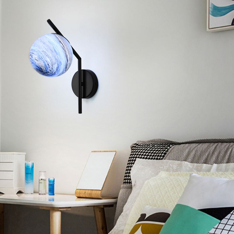 Modernist Wall Sconce Globe Glass Wall Light Fixture for Dining Room