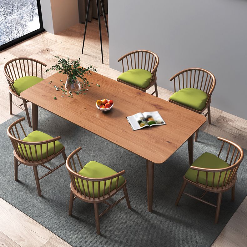 Modern Ash Wood Table for Restaurant Rectangle Dining Table with 4 Legs