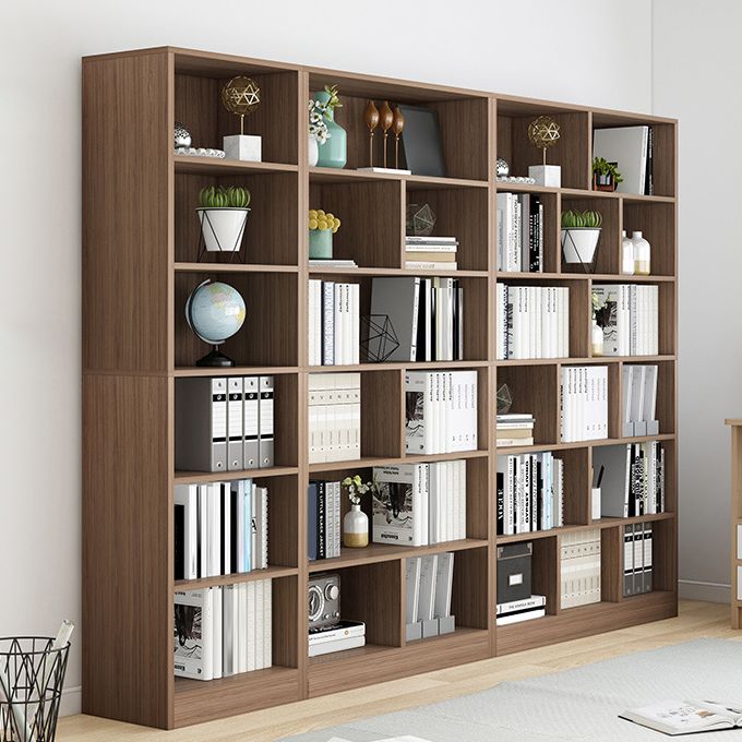 Closed Back Bookcase Contemporary Style Bookshelf for Home Office Study Room