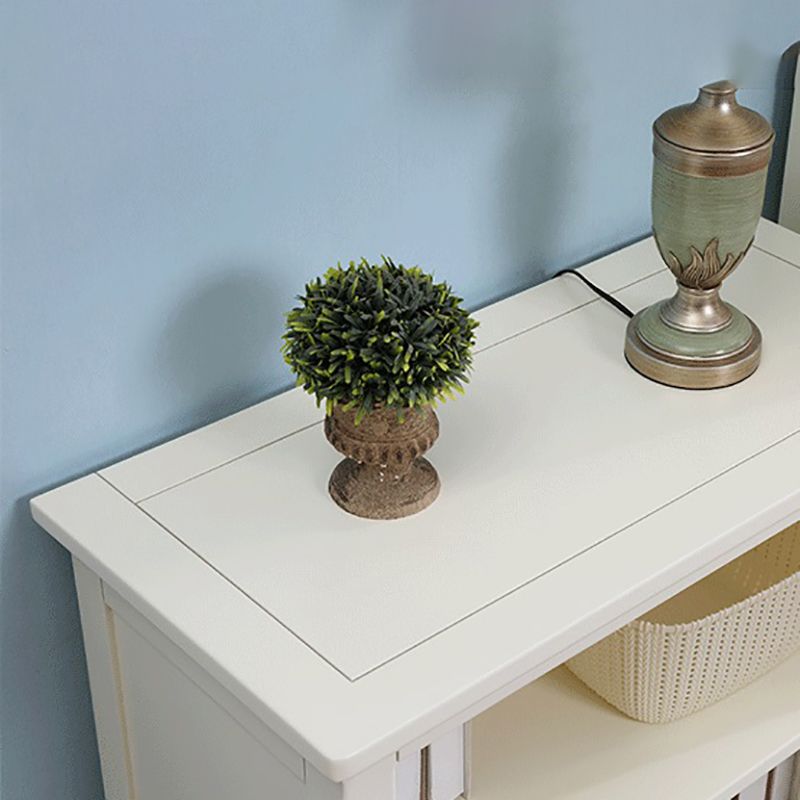 Modern Style Closed Back Bookcase Standard Wooden Bookshelf in White