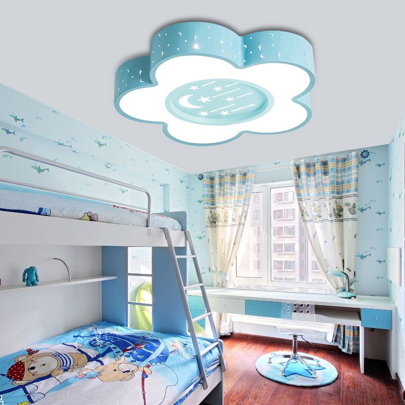 Sous-teinte LED basse LED Ceiling Mount Light avec Moon and Star Cartoon Metal Ceiling Fixture for Kid