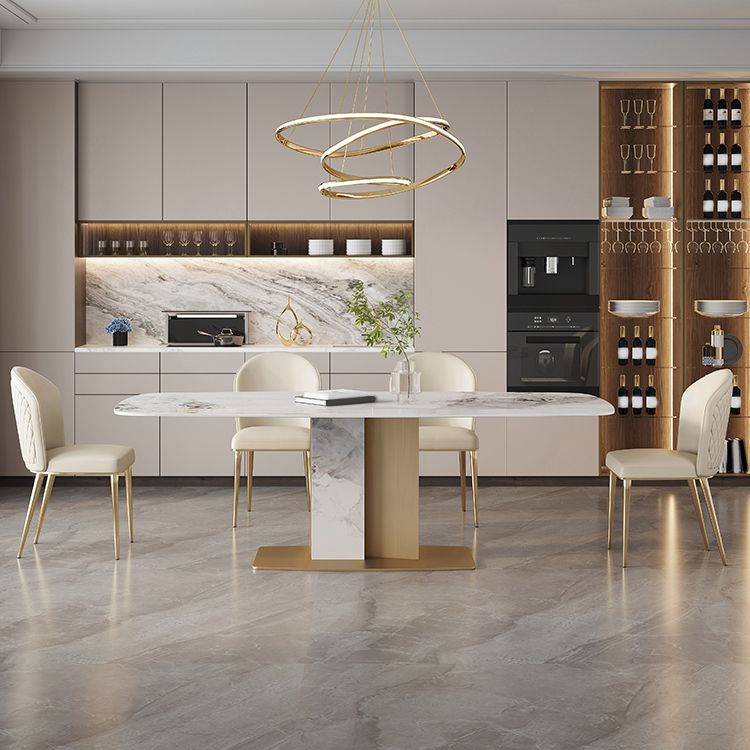 Modern Dining Furniture Set 1/4/5/7 Pcs Sintered Stone Dining Table with Chairs