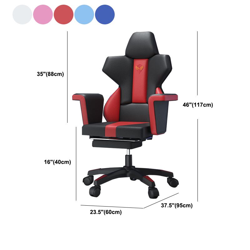 Modern Fixed Arm Desk Computer Chair High-Back Chair with Wheels