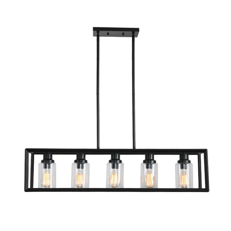 Rectangle Island Chandelier Lights Industrial Style Metal Chandelier Lighting Fixtures for Kitchen