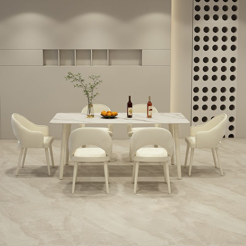 Contemporary Style Upholstered 4 Legs Dining Chairs for Living Room