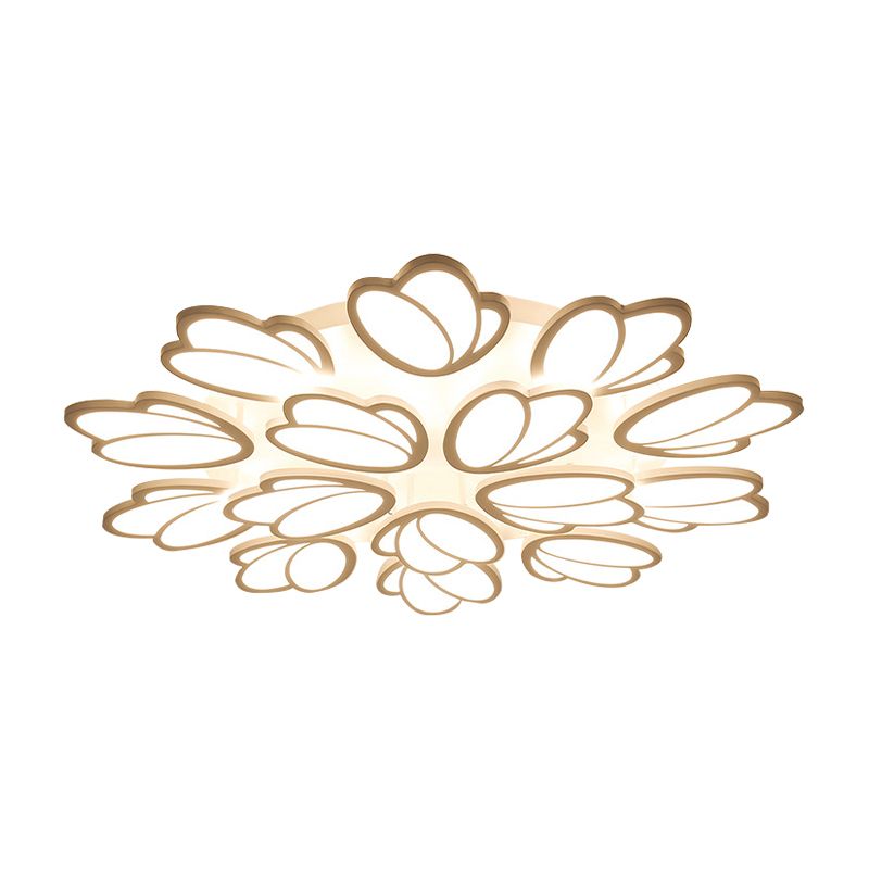 Leaf-Unterputzleuchte, modernes Acryl, 3/6/9 Lichter, Wohnzimmer-LED-Deckenleuchte in warmem/weißem/natürlichem Licht