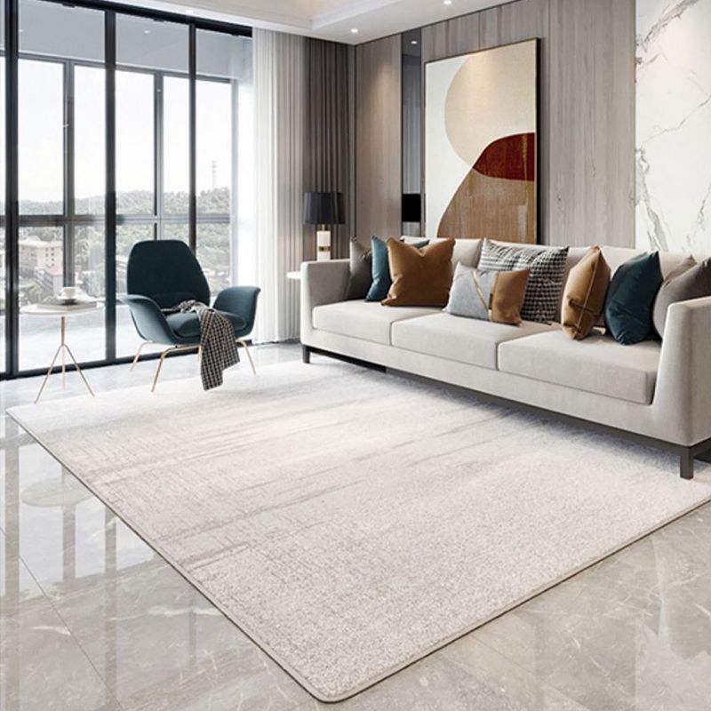 Grey Living Room Area Carpet Modern Tie-Dye Print Area Rug Polyester Stain Resistant Rug