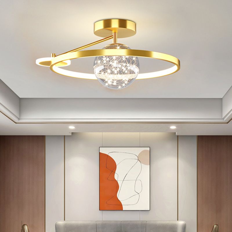 Lámpara moderna de la esfera de la esfera metal 3 luz de techo de montaje de altura de luz