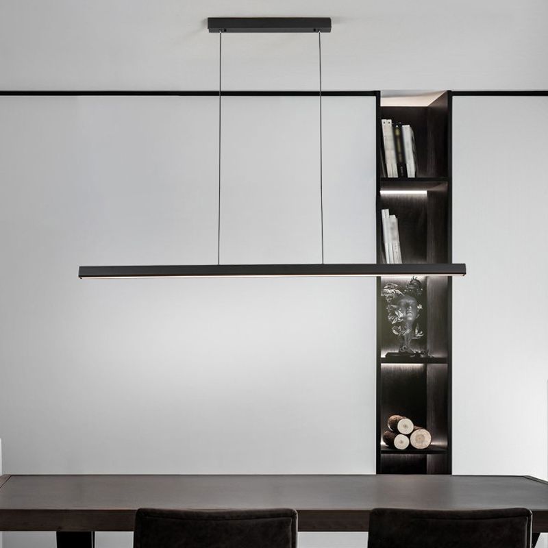 Mental Linear Hanging Light Kit Modern Pendant Lighting in Black