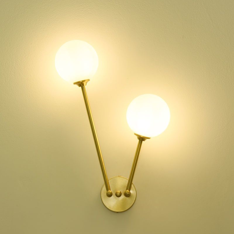 Glass Ball Shade Vanity Lighting Minimalist Wall Light Sconce for Bathroom
