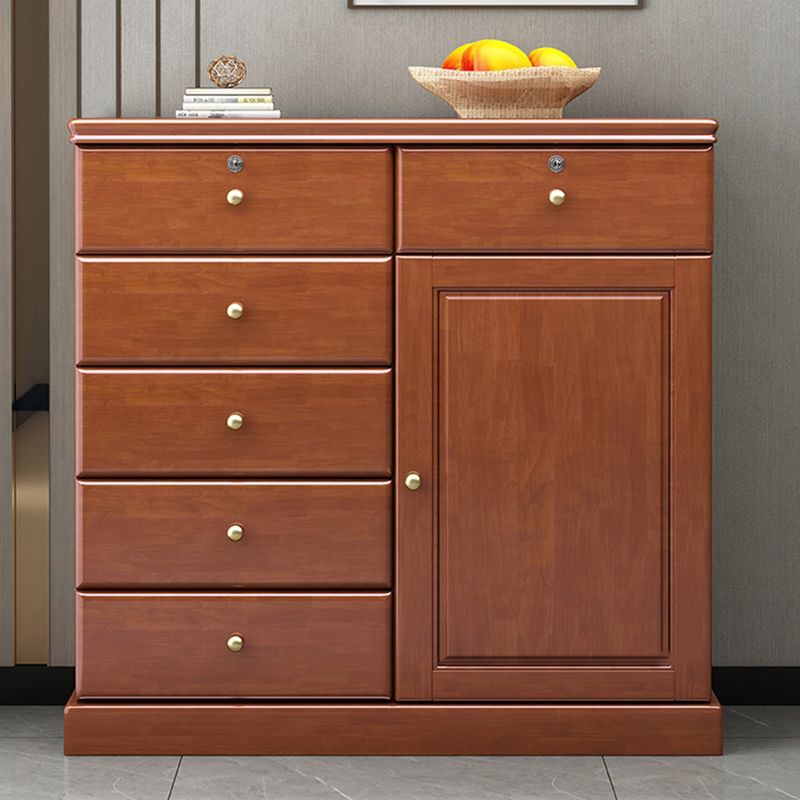 American Traditional Storage Chest Solid Wood Dresser with 6 Drawers